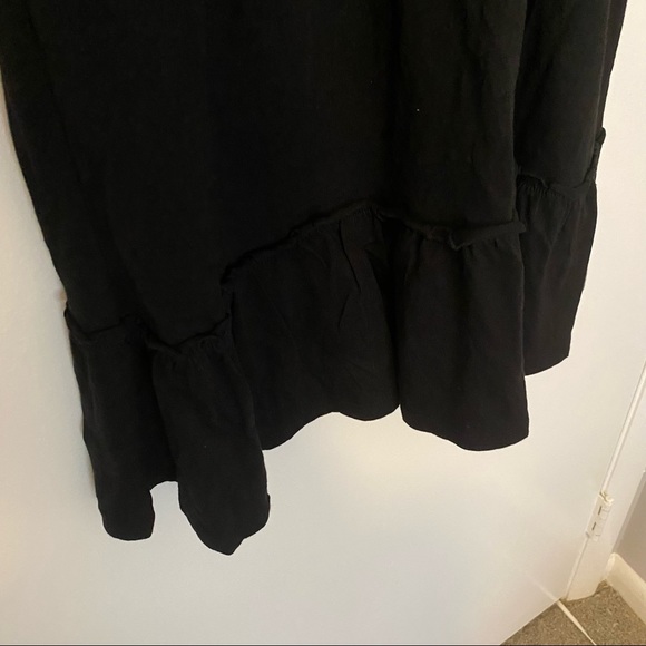 🌻 Old Navy Casual Sleeveless V Neck Ruffled Bottom Black Dress Size Large NWOT - Picture 8 of 9